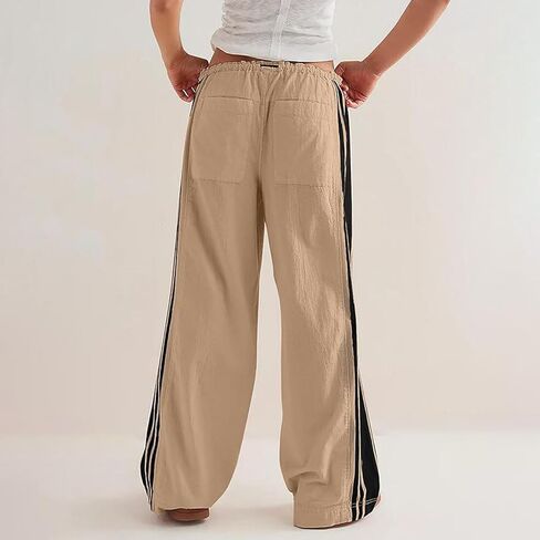 Womens Wide Leg Striped Slouchy Pants in Saudi Arabia