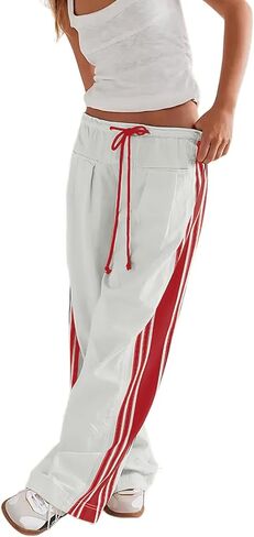 Womens Wide Leg Striped Slouchy Pants in Saudi Arabia