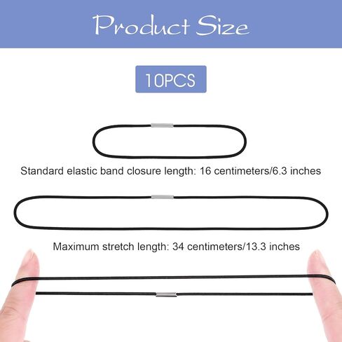 10 Pcs Elastic Bands for Notebook Connecting Inserts Notebook Elastic Stretchy Closure Loop Jump Bands Accessories for Travel Journal Refills(Black, Standard Size) in Saudi Arabia