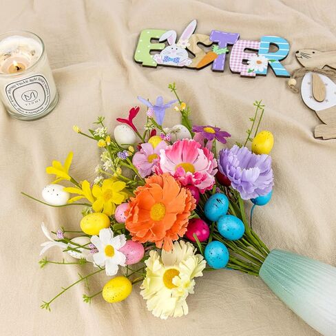 violetevergarden 8 حزمة زينة عيد الفصح للمنزل 17 بوصة الربيع الزهور ينبع عيد الفصح الاصطناعي يختار مع ديزي ملونة والبيض لزينة حفلة الربيع والصيف in Kuwait