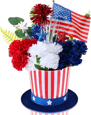 St. Patrick's Day Decorations Centerpiece for Table Green Leprechaun Top Hat Flower Pot Set Artificial Shamrock Flowers Arrangement with Irish Hat Flower Vase for Home Dining Table Holiday in Saudi Arabia