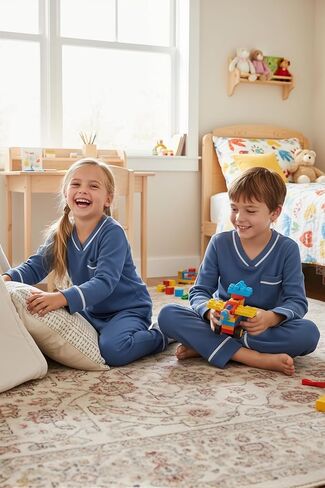 IFFEI طقم بيجامات عائلية متطابقة برقبة على شكل حرف V Mommy and Me 2 قطعة Pjs طقم صالة ناعم علوي وسفلي مع جيوب in Saudi Arabia