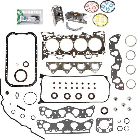 Evergreen SA-5494199486-6 مجموعة حشية كاملة محامل حلقات متوافقة مع/لـ 96-00 Honda Civic 1.6L SOHC D16Y5 D16Y7 D16B5 in Saudi Arabia