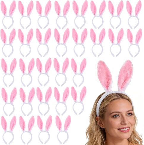 30 قطعة آذان الأرنب عقال آذان الأرنب قبعة مع آذان الحيوان لطيف أرنب الأذن مضحك القبعات للحزب هدايا عيد الفصح النساء in Kuwait