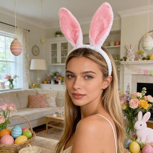 30 قطعة آذان الأرنب عقال آذان الأرنب قبعة مع آذان الحيوان لطيف أرنب الأذن مضحك القبعات للحزب هدايا عيد الفصح النساء in Kuwait