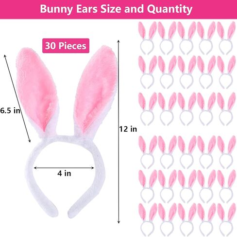 30 قطعة آذان الأرنب عقال آذان الأرنب قبعة مع آذان الحيوان لطيف أرنب الأذن مضحك القبعات للحزب هدايا عيد الفصح النساء in Kuwait