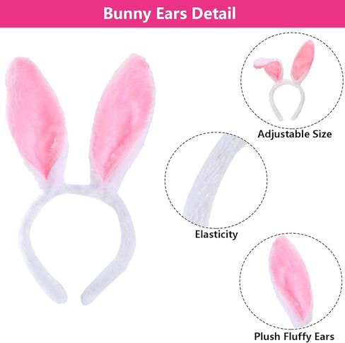30 قطعة آذان الأرنب عقال آذان الأرنب قبعة مع آذان الحيوان لطيف أرنب الأذن مضحك القبعات للحزب هدايا عيد الفصح النساء in Kuwait