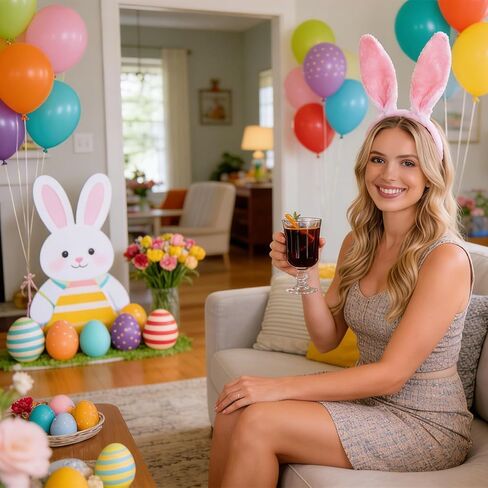 30 قطعة آذان الأرنب عقال آذان الأرنب قبعة مع آذان الحيوان لطيف أرنب الأذن مضحك القبعات للحزب هدايا عيد الفصح النساء in Kuwait