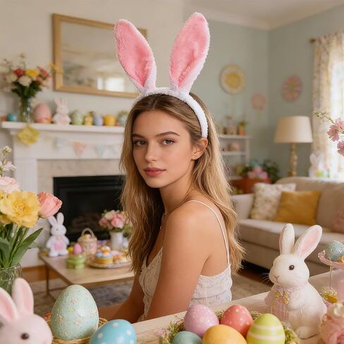 30 قطعة آذان الأرنب عقال آذان الأرنب قبعة مع آذان الحيوان لطيف أرنب الأذن مضحك القبعات للحزب هدايا عيد الفصح النساء in Kuwait