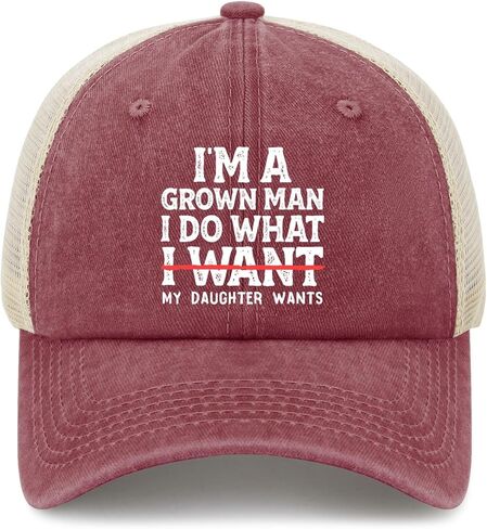 I'm A Grown Man I Do What My Daughter Wants Hat for Mens Stylish Washed in Saudi Arabia