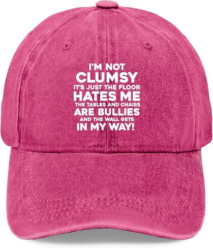 I'm Not Clumsy The Floor Hates Me Hats for Men Fashion Washed Distressed in Saudi Arabia
