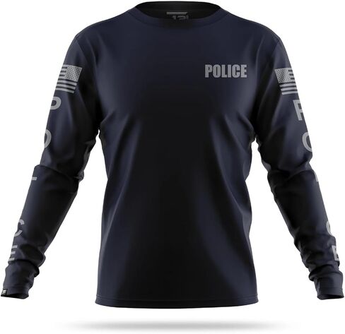 قميص Police بأكمام طويلة للرجال - قماش ACT1V3، ماص للرطوبة، مطاط في 4 اتجاهات، ياقة منظمة in Kuwait