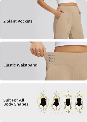 Libin Women's Golf Pants Stretchy Casual Travel Pants Athletic Sweatpants Dress Business Slacks with 4 Pockets in Kuwait