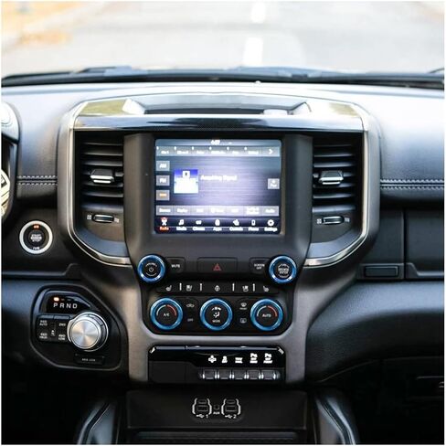 لملحقات دودج رام 2018-2021 غطاء مقبض التحكم التيار المتناوب/الحجم/الوضع/التلقائي/تصفح التبديل ديكور زر الكسوة، أزرق 5 قطعة in Kuwait