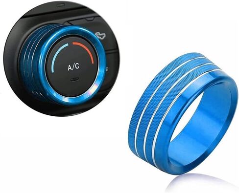 لملحقات دودج رام 2018-2021 غطاء مقبض التحكم التيار المتناوب/الحجم/الوضع/التلقائي/تصفح التبديل ديكور زر الكسوة، أزرق 5 قطعة in Kuwait