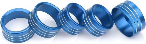 لملحقات دودج رام 2018-2021 غطاء مقبض التحكم التيار المتناوب/الحجم/الوضع/التلقائي/تصفح التبديل ديكور زر الكسوة، أزرق 5 قطعة in Kuwait