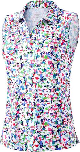 Viodia Women's Sleeveless Golf Polo Shirts Tennis Collared Tank Tops UPF 50+ Quick Dry V Neck Lightweight Shirt in Saudi Arabia