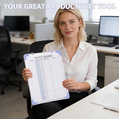 2 PCS in and Out Magnetic Dry Erase Boards 16" x 12", Aluminum Framed Lined Whiteboard with Eraser and 20 Magnets, Wall Mounted Employee Students in Out Board for Office & School Management in Saudi Arabia