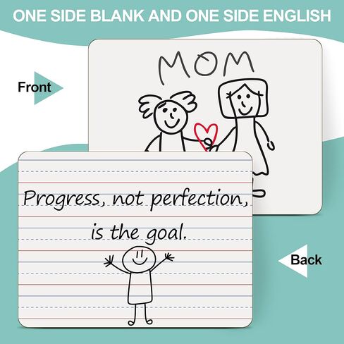 30 Pack Small White Boards, 9"x12" Double Sided Personal Dry Erase Boards Portable Handheld Whiteboards with Lines for Kids, Students, Teacher School, Include 30 Markers, 30 Erasers in Kuwait