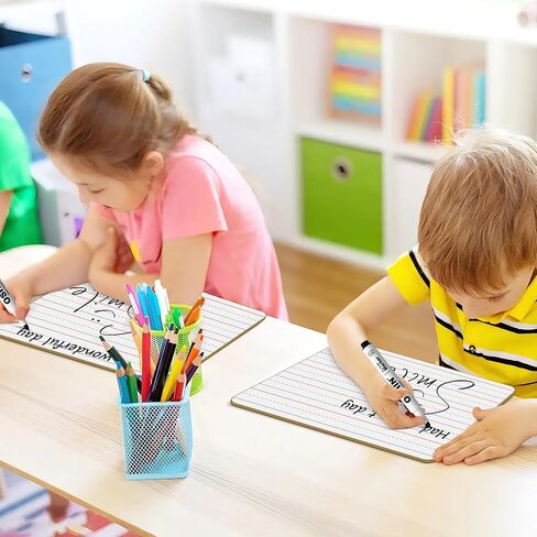 30 Pack Small White Boards, 9"x12" Double Sided Personal Dry Erase Boards Portable Handheld Whiteboards with Lines for Kids, Students, Teacher School, Include 30 Markers, 30 Erasers in Kuwait
