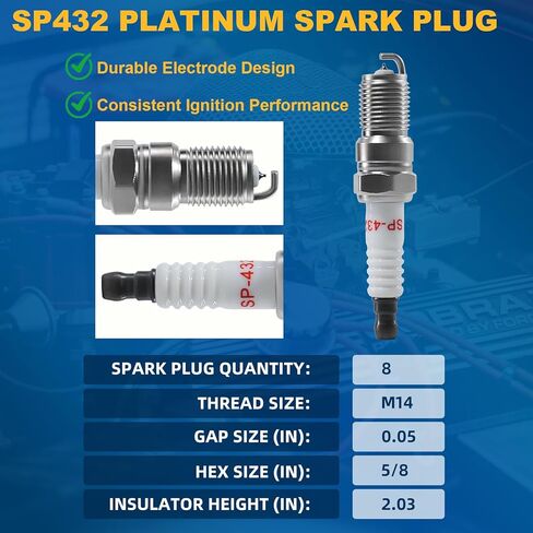 مجموعة أسلاك توصيل الإشعال ومجموعة شمعات الإشعال المتوافقة مع Ford Lincoln Mercury 4.6L V8، تناسب F150 F250 E150 Expedition Crown Victoria Town Car Grand Marquis، استبدل WR5934 & SP432 in Kuwait