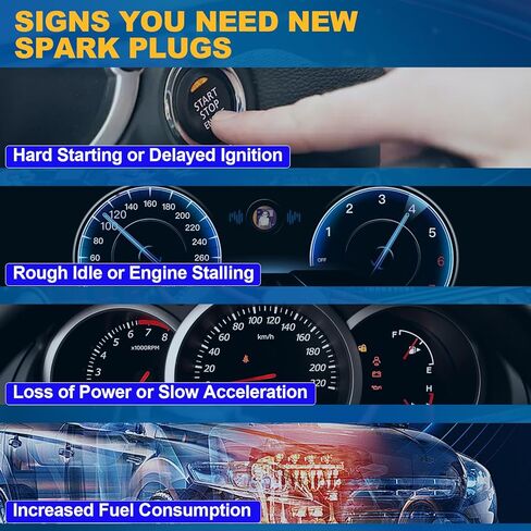 مجموعة أسلاك توصيل الإشعال ومجموعة شمعات الإشعال المتوافقة مع Ford Lincoln Mercury 4.6L V8، تناسب F150 F250 E150 Expedition Crown Victoria Town Car Grand Marquis، استبدل WR5934 & SP432 in Kuwait