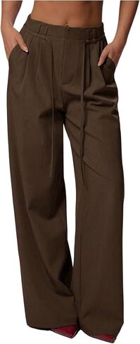 Milumia Women's Wide Leg Dress Pants High Waisted Pleated Business Casual Work Pants with Pockets in Saudi Arabia