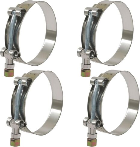 1.5 Inch T-Bolt Hose Clamp, 304 Stainless Steel Clamp Working Range 46mm-52mm for 1.5" Hose ID, Turbo Intake Intercooler(4 Pack) in Kuwait