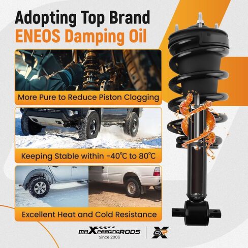 maxpeedingrods 2 قطعة دعامة أمامية لسيارة Chevy Silverado 1500 GMC Sierra 1500 2007-2013، 139105 1336333 دعامة ممتصة للصدمات مع مجموعة زنبركية ملفوفة in Saudi Arabia