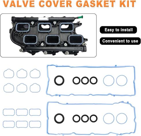 Silicone Valve Cover Gasket Set Intake Manifold Gasket Fuel Injection Plenum Gasket Replace# 5184596AE MS97204 Compatible with Journey Charger Challenger, Wrangler Cherokee Chrysler 200 300 in Saudi Arabia