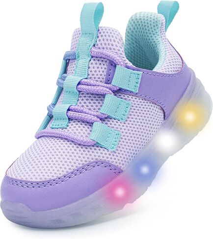 YESKIS Toddler Light Up Shoes Boys Girls Slip On Walking Sneakers | Led Flashing Breathable Mesh Lightweight Running Tennis Shoes for Todder and Little Kid in Saudi Arabia