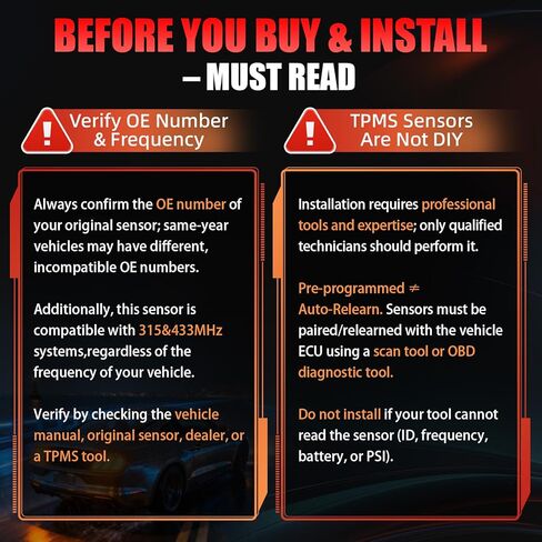 TPMS مطور، مستشعر ضغط الإطارات المبرمج مسبقًا مناسب لسيارة Toyota Tacoma(2006-2025)، Tundra(2018-2025)، Lexus RX350(2006-2025)، ES350/300h(2006-2025)، GX470/460(2003-2023)، 315 و433 ميجاهرتز سلسلة GX/RX/ES (4 قطع) in Kuwait