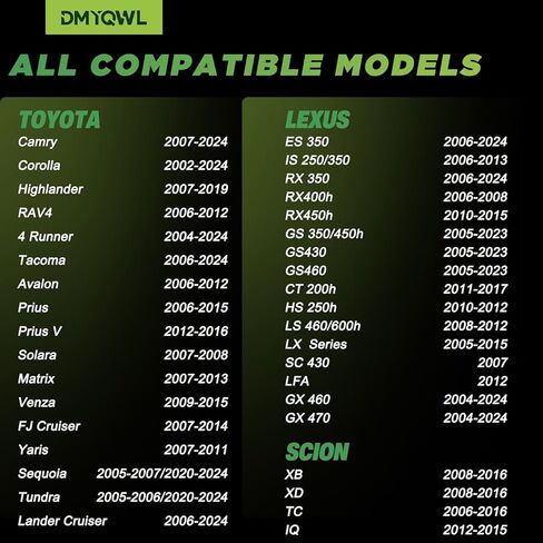 315Mhz Pre-Programmed TPMS Design for Toyota - Tacoma (2006-2024) Highlander (2007-2019) RAV4 (2006-2012) 4Runner (2004-2024) Camry(2007-2024) Corolla(2002-2024) Tire Pressure Sensor (4PCS) in Kuwait