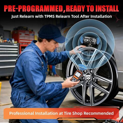 433 ميجا هرتز TPMS، مستشعر ضغط الإطارات المبرمج مسبقًا مناسب لذاكرة الوصول العشوائي 1500 (2014-2018)، ذاكرة الوصول العشوائي 1500 DS (2019-2025، وليس DT)، جيب شيروكي (2014-2025)، ذاكرة الوصول العشوائي 2500/3500 (2014-2024)، ذاكرة الوصول العشوائي 4500/5500( in Kuwait