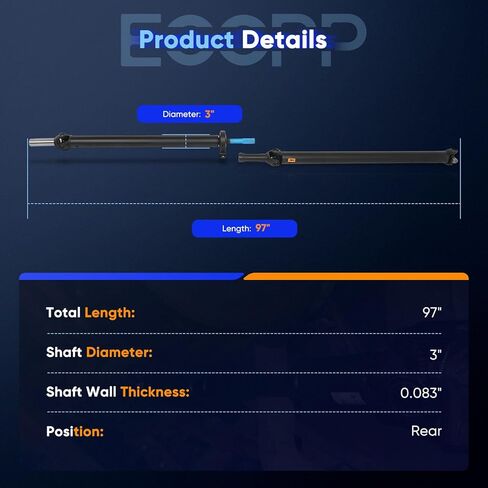 ECCPP Rear Driveshaft PropShaft Assembly Compatible with 2003-2009 For Chevrolet For Express 2500/3500,2003-2009 For GMC For Savana 2500/3500 OE 946-024 15120400 15290414 15792642 15806769 25775630 in Saudi Arabia