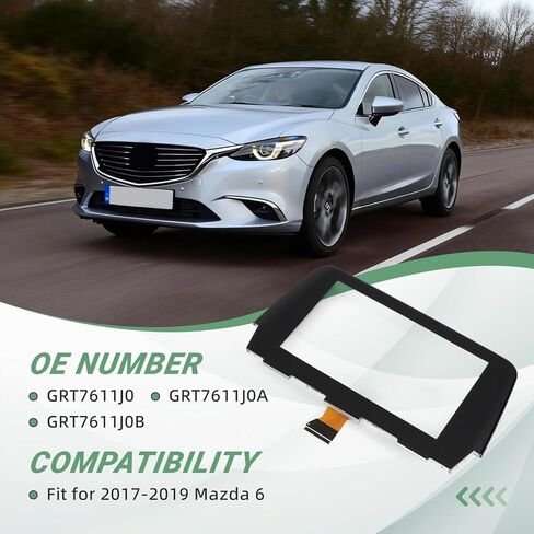 Touch Screen Digitizer, 7'' Touchscreen Replacement for Mazda 6 2017 2018 2019, 50-Pin Anti-Glare Display Glass, Radio Screen Digitizer Replaces GRT7611J0 GRT7611J0A GRT7611J0B in Kuwait