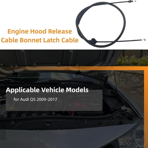 Engine Hood Release Cable Bonnet Latch Cable Compatible with Audi Q5 8R1823535 in Kuwait