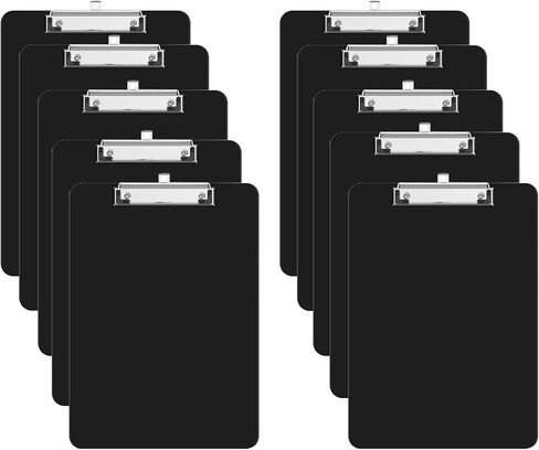 Plastic Clipboards, [Pack of 10] A4 Clipboard Folder 12.5x9 Inch Clip Boards with Secure Hold for Office & Classroom Supplies - Black in Saudi Arabia