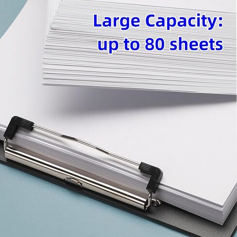 Plastic Clipboards, [Pack of 10] A4 Clipboard Folder 12.5x9 Inch Clip Boards with Secure Hold for Office & Classroom Supplies - Black in Saudi Arabia