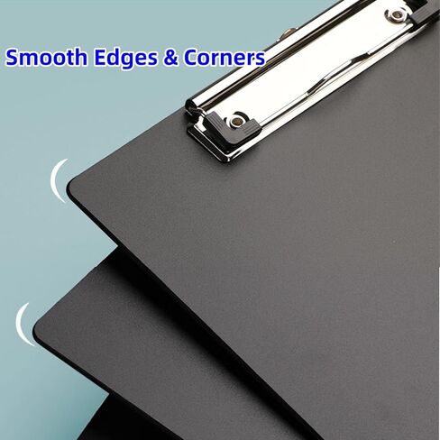Plastic Clipboards, [Pack of 10] A4 Clipboard Folder 12.5x9 Inch Clip Boards with Secure Hold for Office & Classroom Supplies - Black in Saudi Arabia