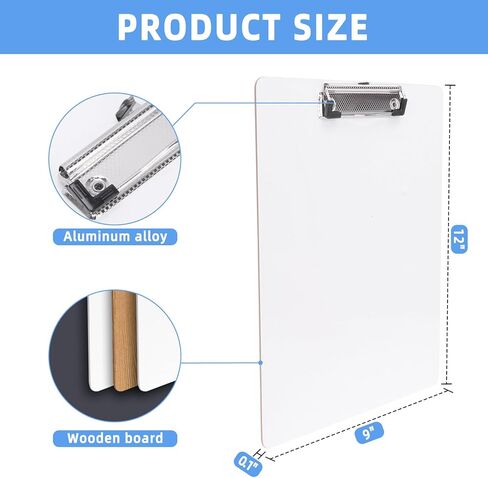 Dry Erase Clipboard 10 Pack, Clip Boards 9"x12" Whiteboard Clipboards Bulk Double Sided White Board for Classroom, Students, Office & School Supply in Saudi Arabia