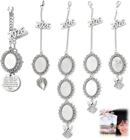 5 Pcs Graduation Tassel Photo Charm Set, Memorial Tassel Charm for Cap Decoration, Personalized Photo Charms for Graduation Ceremony Gifts, Keepsake for Him and Her in Kuwait