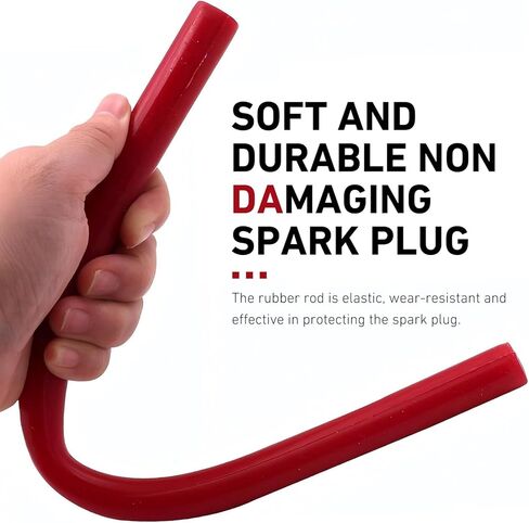 Car Spark Plug Socket, Heat-resistant Flexible Rubber Insulated Sleeve Wrench, Dual-hole Portable Spark Plug Installation Removal Tool, Universal for Most Cars, Motorcycles (Red) in Saudi Arabia
