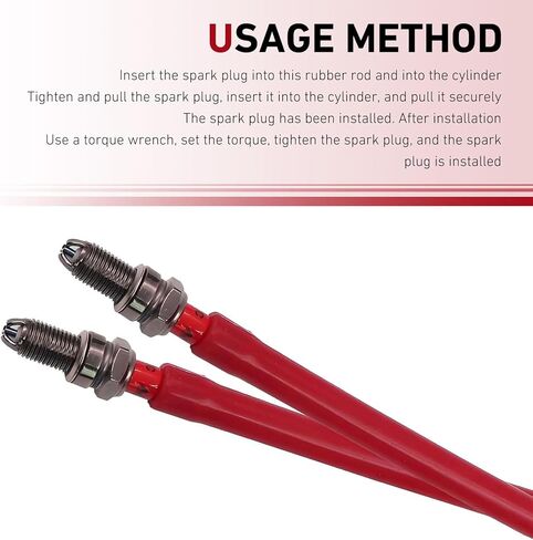 Car Spark Plug Socket, Heat-resistant Flexible Rubber Insulated Sleeve Wrench, Dual-hole Portable Spark Plug Installation Removal Tool, Universal for Most Cars, Motorcycles (Red) in Saudi Arabia