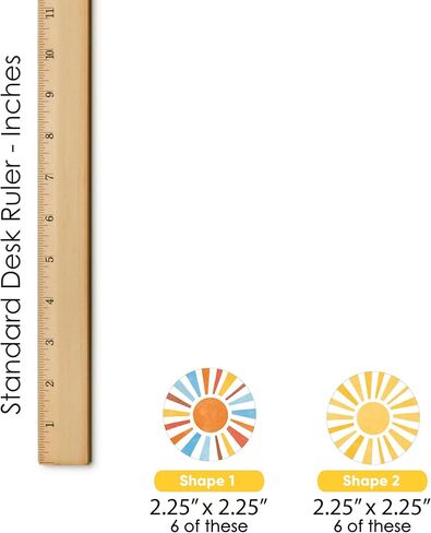 Big Dot of Happiness Here Comes The Son DIY Paper Small Sun-Shaped Cut-Outs, Boy Boho Baby Shower Decorations - 24 Count in Saudi Arabia