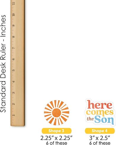 Big Dot of Happiness Here Comes The Son DIY Paper Small Sun-Shaped Cut-Outs, Boy Boho Baby Shower Decorations - 24 Count in Saudi Arabia