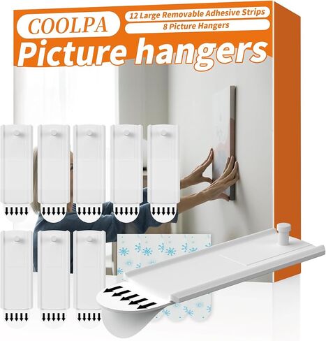 14 عبوة من خطافات الحائط بوزن 13 رطلاً (كحد أقصى)، شماعات حائط بدون أظافر، وخطاطيف حائط لاصقة، مقاومة للماء ومقاومة للصدأ للاستخدام داخل المطبخ والحمام والمنزل والمكتب in Kuwait