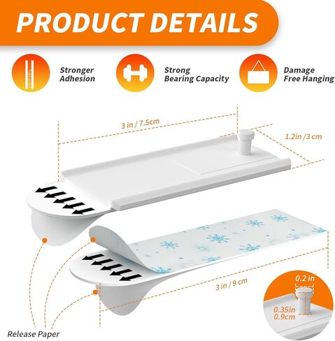 14 عبوة من خطافات الحائط بوزن 13 رطلاً (كحد أقصى)، شماعات حائط بدون أظافر، وخطاطيف حائط لاصقة، مقاومة للماء ومقاومة للصدأ للاستخدام داخل المطبخ والحمام والمنزل والمكتب in Kuwait