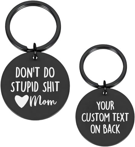 Don't Do Stupid Shit Keychain, 16th Birthday Gift, Stainless Steel, Love Mom, Love Dad, Love Mom & Dad, Gift for Son, Gift for Daughter, Christmas, Birthday, New Driver Gift, Adulting, Valentines Day in Kuwait