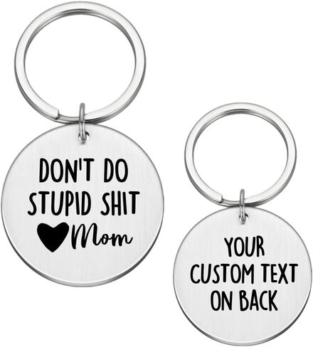 Don't Do Stupid Shit Keychain, 16th Birthday Gift, Stainless Steel, Love Mom, Love Dad, Love Mom & Dad, Gift for Son, Gift for Daughter, Christmas, Birthday, New Driver Gift, Adulting, Valentines Day in Kuwait